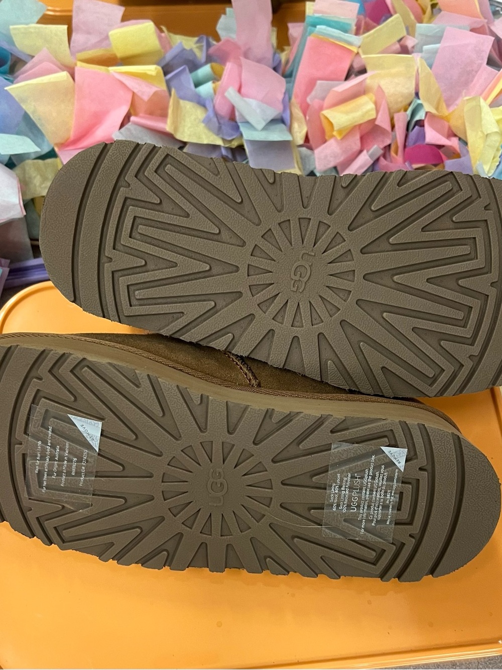 UGG Bea Mary Jane W Sz 8 Chestnut Suede Shearling Slip-On Clogs - Picture 8 of 11